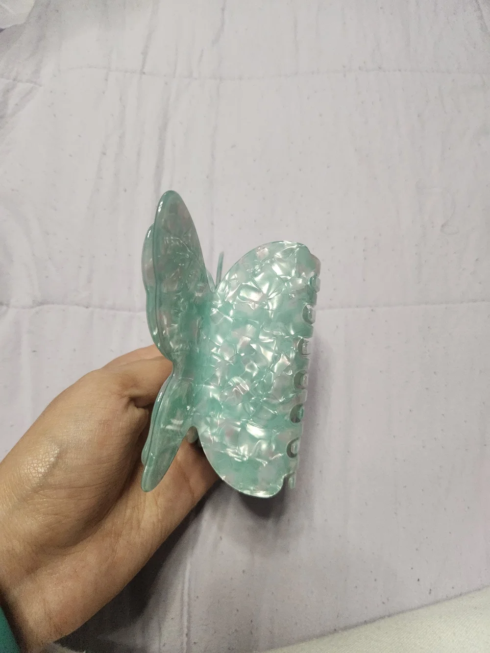 Butterfly Hair Clip - Mint Pearl